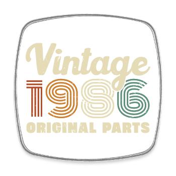 40 Jahre 1986 Vintage Retro Geburtstagsgeschenk - Viereckiger Kühlschrankmagnet - Weiß - Vorne