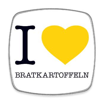 I love Bratkartoffeln - Viereckiger Kühlschrankmagnet - Weiß - Vorne