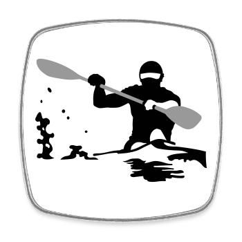 Kayak - Square fridge magnet - white - Front