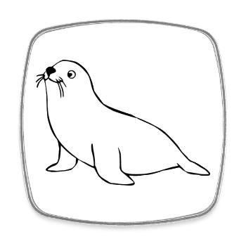 Seal Seal T-shirt Gift Northern Germany - Square fridge magnet - white - Front