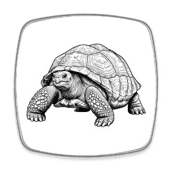 Turtle Giant Tortoise - Square fridge magnet - white - Front