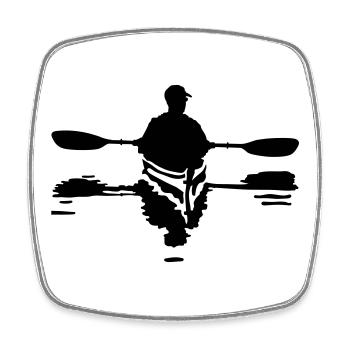Kayak - Square fridge magnet - white - Front