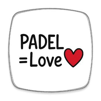 Padel Love Herz - Viereckiger Kühlschrankmagnet - Weiß - Vorne