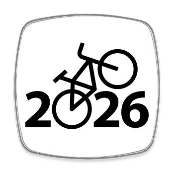 Radtour 2026, Mountainbike 2026, Fahrrad 2026 - Viereckiger Kühlschrankmagnet - Weiß - Vorne