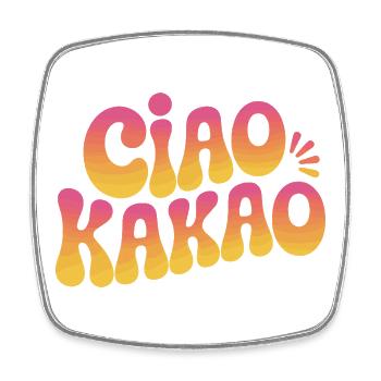Ciao Cacao Chocolat chaud Chocolat chaud Au revoir - Magnet carré - blanc - Devant