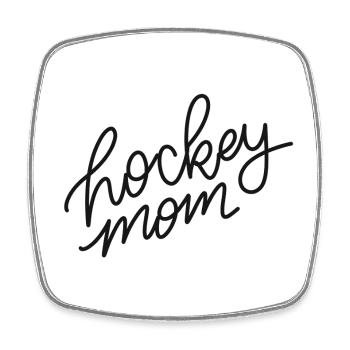 Hockey Mom Script Logo - Square fridge magnet - white - Front