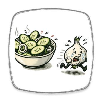 GurkenBowl pense que l’oignon est trop épicé - Magnet carré - blanc - Devant