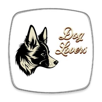 Hundeliebe DogLovers - Viereckiger Kühlschrankmagnet - Weiß - Vorne