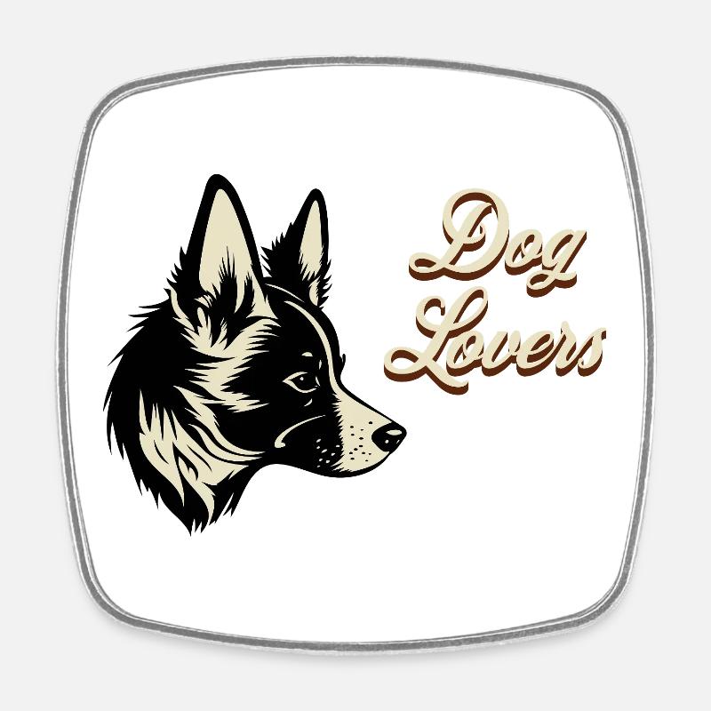 Dog Love DogLovers - Square fridge magnet - white
