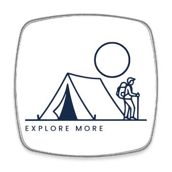 Explore more - Square fridge magnet - white - Front