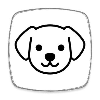 Dog Puppy Face - Square fridge magnet - white - Front