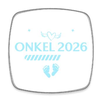 Ich werde Onkel 2026 Schwangerschaft ankündigen - Viereckiger Kühlschrankmagnet - Weiß - Vorne