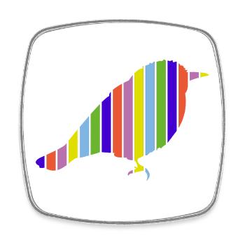 Vogel in bunten Farben - Viereckiger Kühlschrankmagnet - Weiß - Vorne