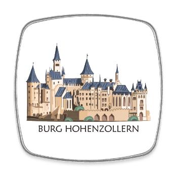 Burg Hohenzollern Illustration Handzeichnung - Viereckiger Kühlschrankmagnet - Weiß - Vorne