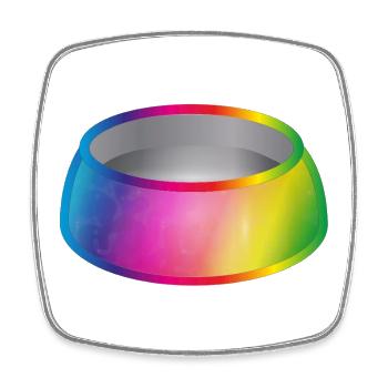 Rainbow Food Bowl Motif for Pets - Square fridge magnet - white - Front