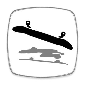 Skateboard - Viereckiger Kühlschrankmagnet - Weiß - Vorne