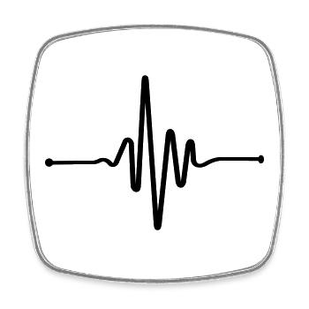 Heart Beat Frequenz Linie - Viereckiger Kühlschrankmagnet - Weiß - Vorne