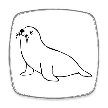 Seal seal Northern Germany gift Christmas - Square fridge magnet - white - Front