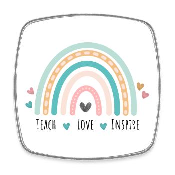 Cadeaux de remerciement pour enseignants Rainbow Daycare - Magnet carré - blanc - Devant