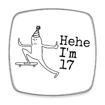 17. Geburtstag Geschenk lustig 17 Jahre 17th  - Viereckiger Kühlschrankmagnet - Weiß - Vorne