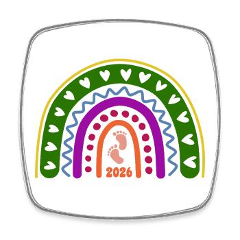 Wenn aus Liebe Leben wird - Baby 2026 - Viereckiger Kühlschrankmagnet - Weiß - Vorne