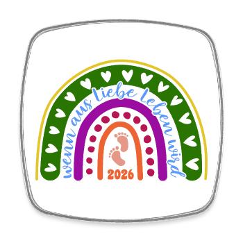 Wenn aus Liebe Leben wird - Baby 2026 - Viereckiger Kühlschrankmagnet - Weiß - Vorne