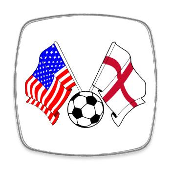 Football Angleterre vs États-Unis - Magnet carré - blanc - Devant