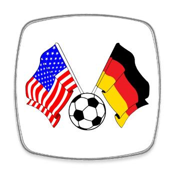 Football Germany vs USA - Square fridge magnet - white - Front