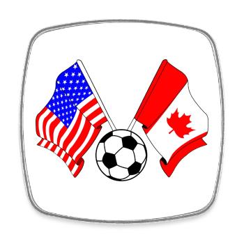 Football Canada vs États-Unis - Magnet carré - blanc - Devant