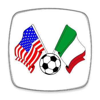 Fußball Italien gegen USA - Viereckiger Kühlschrankmagnet - Weiß - Vorne