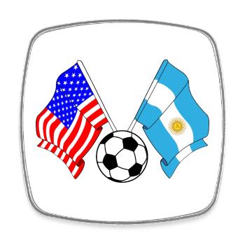 Fußball Argentinien gegen USA - Viereckiger Kühlschrankmagnet - Weiß - Vorne
