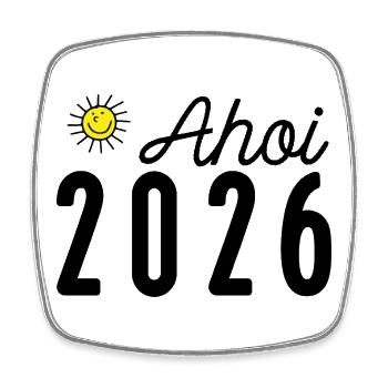 2026 - Square fridge magnet - white - Front