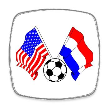 Football Pays-Bas vs États-Unis - Magnet carré - blanc - Devant