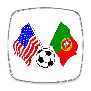 Fußball Portugal gegen USA - Viereckiger Kühlschrankmagnet - Weiß - Vorne