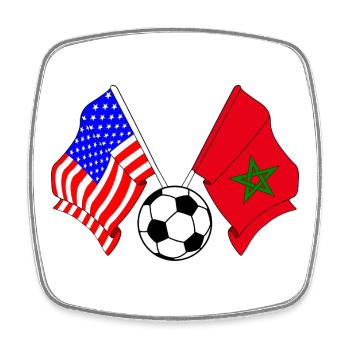 Football Morocco vs USA - Square fridge magnet - white - Front