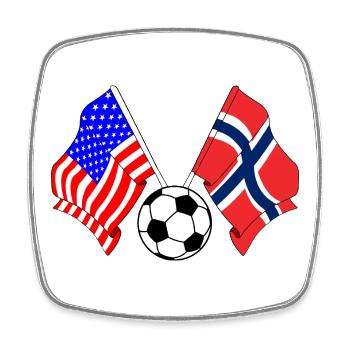Football Norway vs USA - Square fridge magnet - white - Front