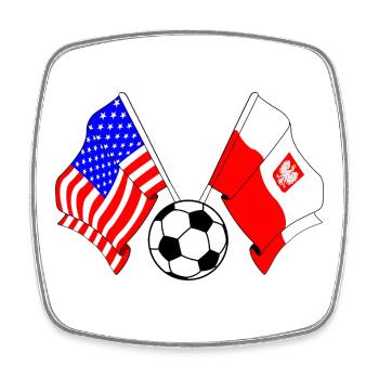 Football Pologne vs États-Unis - Magnet carré - blanc - Devant