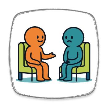 Mental Health – Minimalistische Illustration - Viereckiger Kühlschrankmagnet - Weiß - Vorne