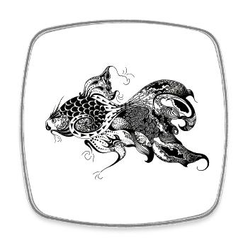 Fish - Square fridge magnet - white - Front