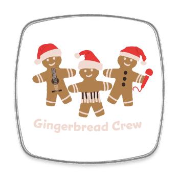 Gingerbread Crew Musician Music - Viereckiger Kühlschrankmagnet - Weiß - Vorne