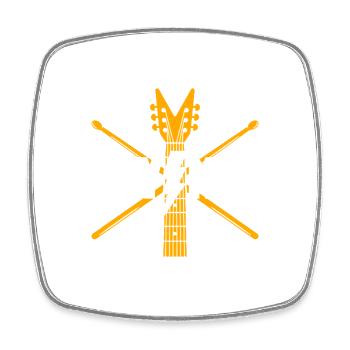 Heavy-Metal-Gitarrenlogo - Viereckiger Kühlschrankmagnet - Weiß - Vorne