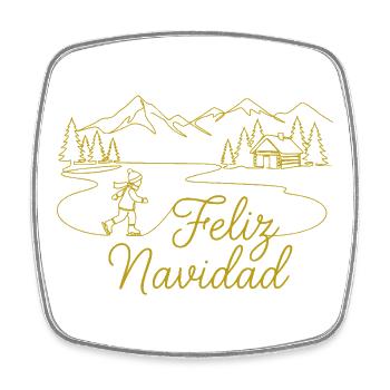 Feliz Navidad Winterlandschaft winterlich - Viereckiger Kühlschrankmagnet - Weiß - Vorne
