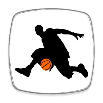 Basketball - Square fridge magnet - white - Front
