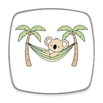 Koala in der Hängematte Palmen - Viereckiger Kühlschrankmagnet - Weiß - Vorne