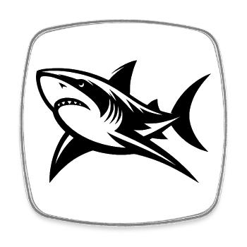 Sourire est difficile avec autant de blagues sur les dents sur le requin - Magnet carré - blanc - Devant