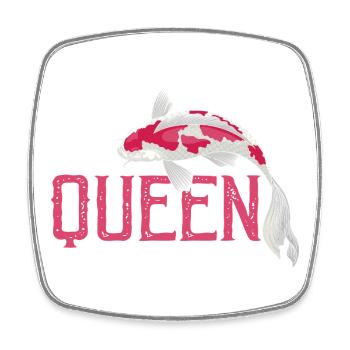 Koi Queen Female Fish Keeper Pond Lifestyle - Square fridge magnet - white - Front