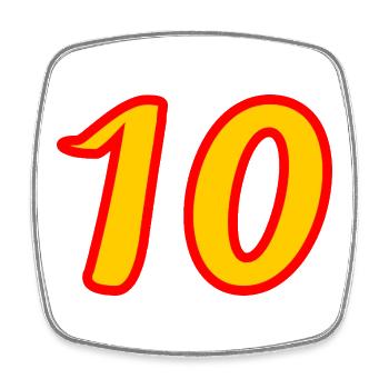 10. 10 ANS. 10e ANNIVERSAIRE. ANNIVERSAIRE 10 ANS. - Magnet carré - blanc - Devant