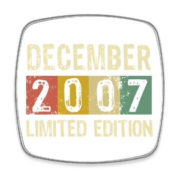 Limited Edition December 2007 Birthday Gift - Square fridge magnet - white - Front