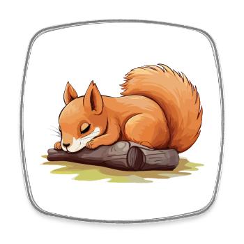 Squirrel Cute Cute Baby Kids Animal Cartoon - Square fridge magnet - white - Front