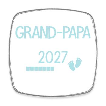 Opa im Jahr 2027 schenkt zukünftigen Opa Humor - Viereckiger Kühlschrankmagnet - Weiß - Vorne